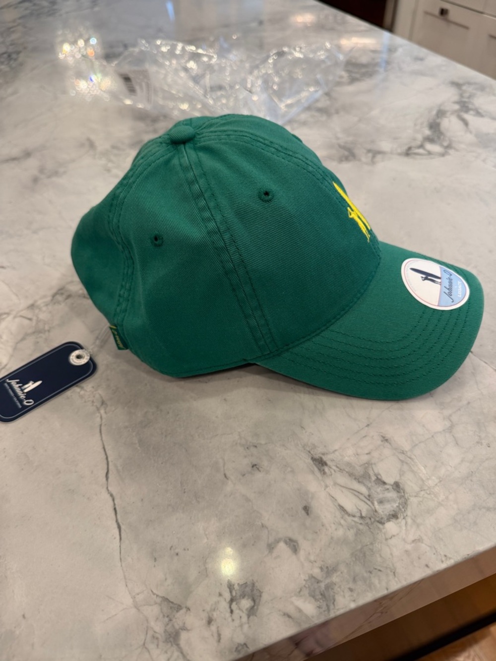 johnnie-O Green Cap with Yellow Surfer Logo-NWT - Picture 3 of 6